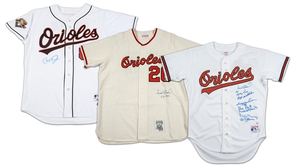 Baltimore Orioles Signed Jersey Lot of (3) (MLB Authenticated, PSA/DNA)